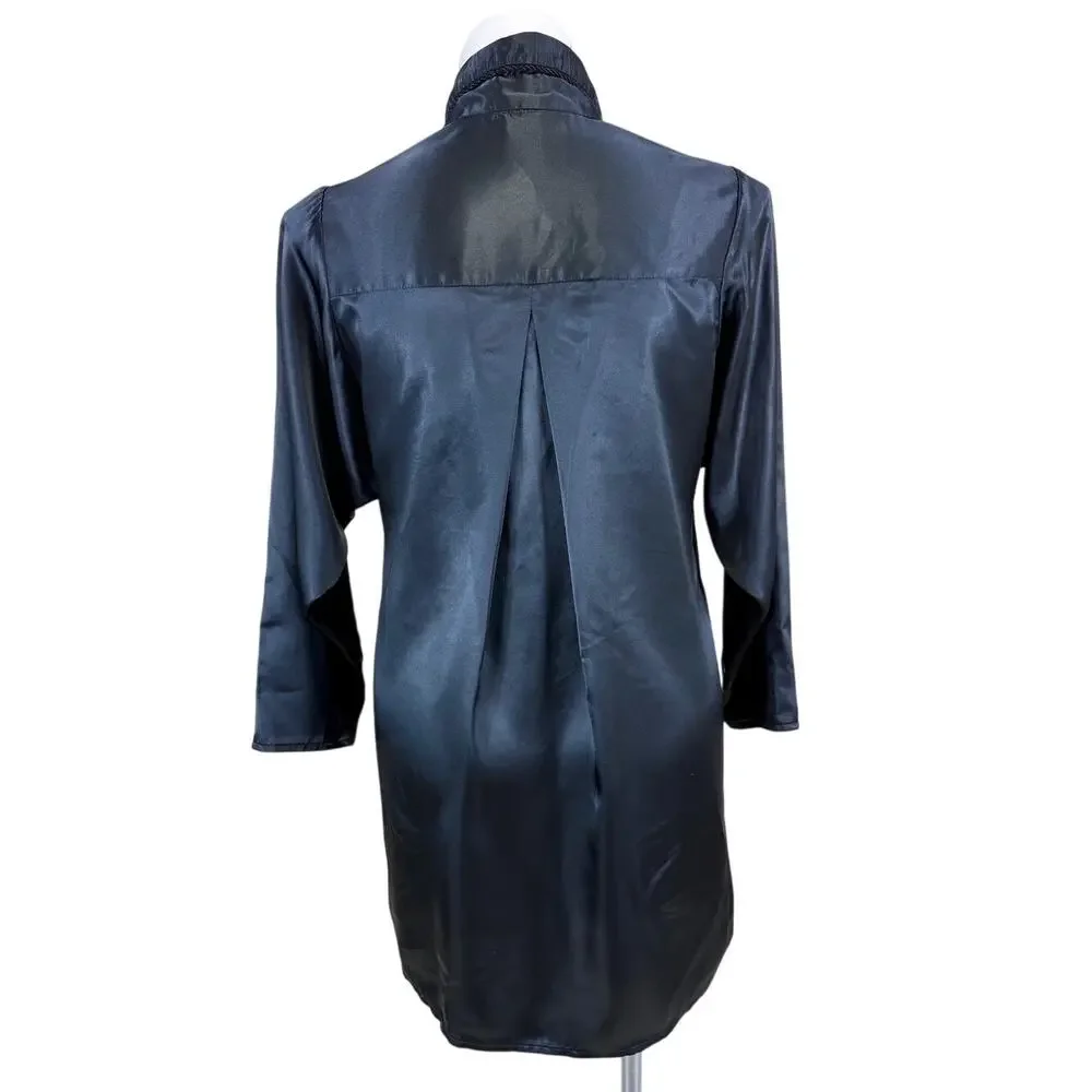 Vintage Valentino Intimo Black Satin Sleep Shirt